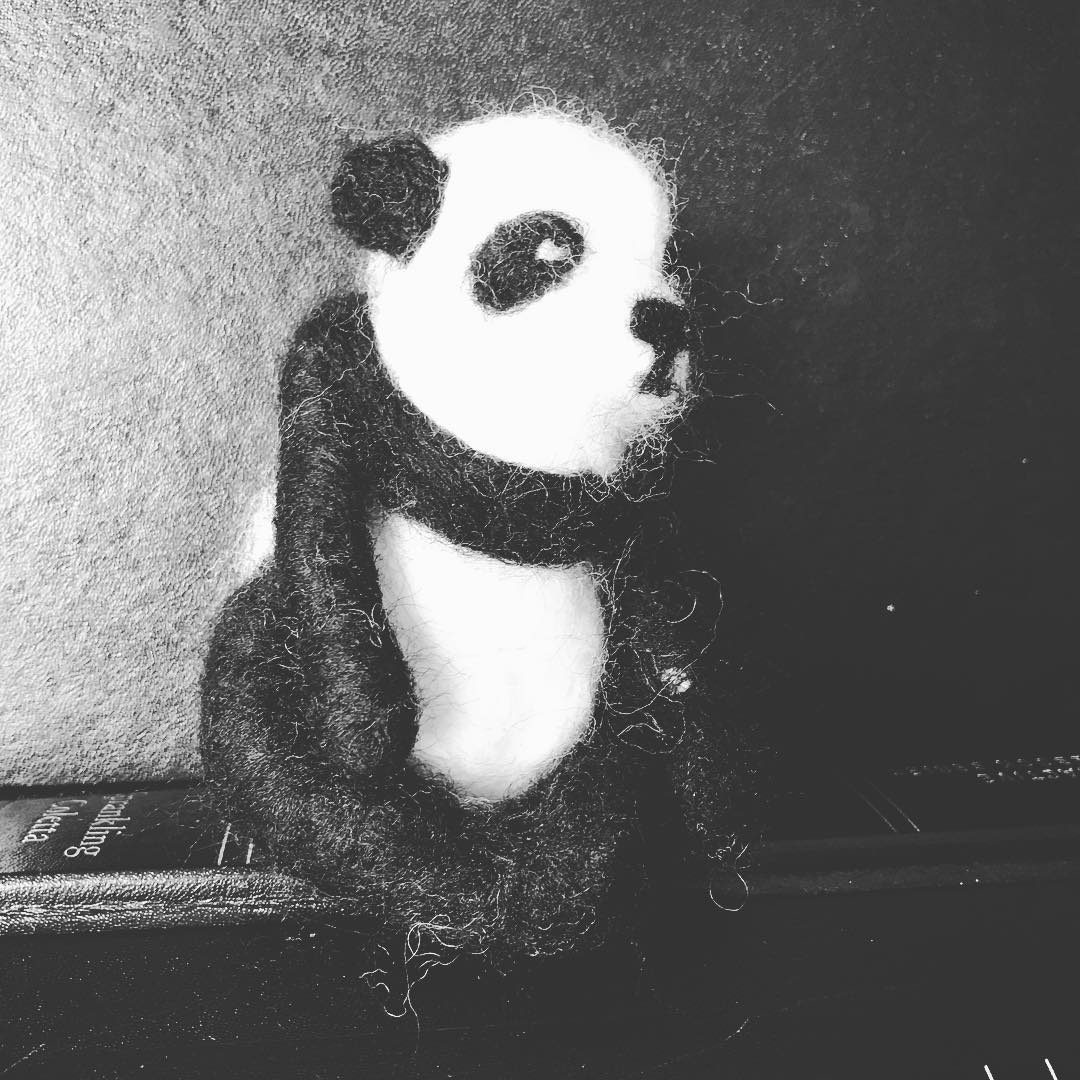 needl felted panda