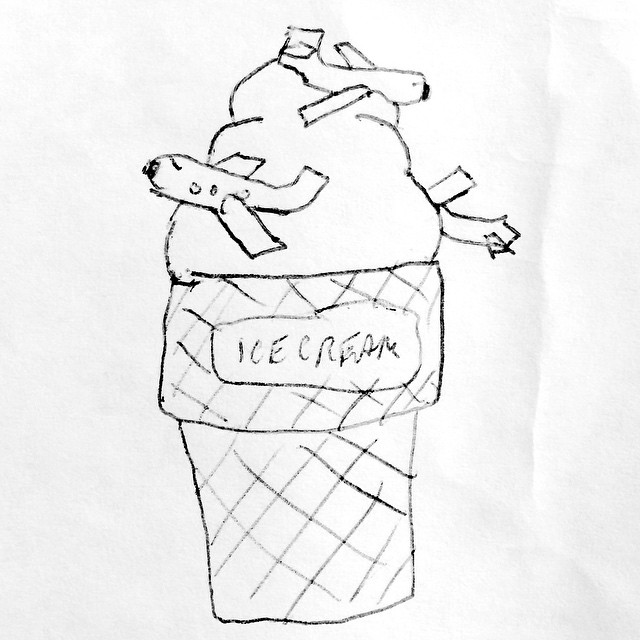 drawing of jet airplane flavored ice cream