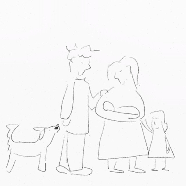 drawing of a family